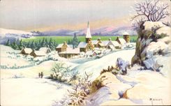 CPA Fantaisie Village dans la neige 