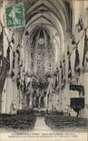 CPA Villeneuve sur Yonne Eglise Notre Dame Interieur Benediction de la statue de Jeanne d'arc le 7 novembre 1909