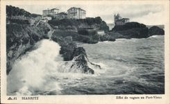 CPA Biarritz Effet De Vagues Au Port Vieux