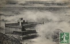 CPA Saint Malo Le Tombeau De Chateaubrand Un Jour De Tempete