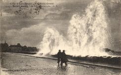 CPA Saint Malo Le sillon par tempete