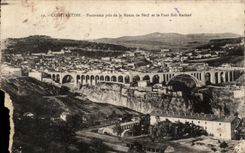 CPA Constantine Panorama Pris De La Route De Setif Et Le Pont Sidi Rached Algerie