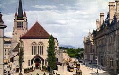 CPA Lausanne L'eglise et la Place Saint Francois