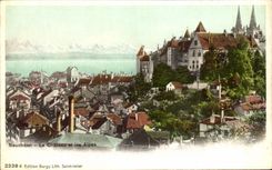 CPA Neuchatel le Chateau Et Les Alpes