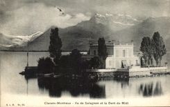 CPA Clarens Montreux Ile De Salagnon Et La Dent Du Midi