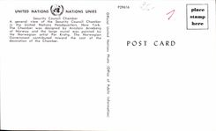 CPSM United Nations Nations Unies Security Council Chamber A General View Of The New York