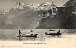 CPA Uri Rothstock von Brunnen aus Bateaux