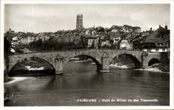 CPA Fribourg Pont du Milieu Ou Des Tisserands