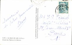 CPSM St Jean De Luz the Furnace bridge of the Church and the Retable