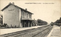 CPA Chartrettes Station platforms Train