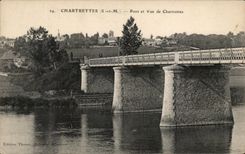 CPA Chartrettes Bridge And Vue De Chartrettes