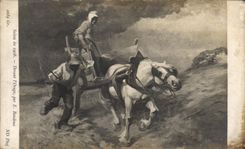 CPA Living room of 1908 Front the Storm By E Baudoux Horse