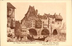 CPA the Old Bridge Saint Saver Dimensions On the Canal Maubec La Rochelle