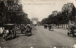 CPA Paris Avenue of the Fields Elysees Cars Arc de Triomphe