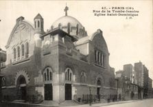 CPA Paris Street Of the Tomb Issoire Church Saint Dominique