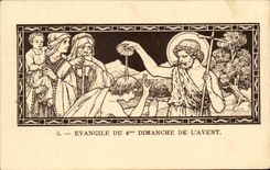 CPA Evangile du 4eme dimanche De L'Avent