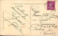 CPA the Abbey St Pierre de Solesmes seen Of Right Bank of the Sarthe