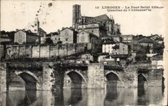 CPA Limoges el puente Saint-E'tienne Quartler de I' Abbessaille