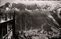 CPA Chamonix La Chaine des Aiguilles et le Mont Blanc vus de Plan Praz