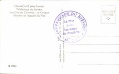 CPA Chamonix Teleferique Du Brevent Les Grands Charmoz Le Grepon Blaitlere et l'alguille du Plan