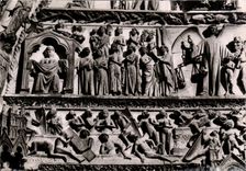 La puerta central de St Etienne de la catedral de CPA Bourges salio de una parte mas inferior de Tumpan de