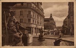 CPA Troyes Fontaine Argence et rue de la Republique Banque Credit du Nord
