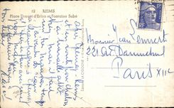 CPA Rheims Places Drouet d' Erlon and Fontaine Sube