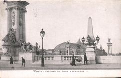 CPA Paris Pylones Du Pont Alexandre III