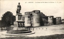 CPA Angers the Statute of King Rene and the Castle