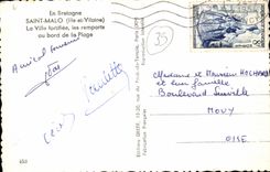 CPA en paredes de la ciudad del fortiflee del La de Malo del santo de Bretana en el borde de la playa