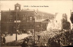 CPA Lille La Parks with the street Dupriez Militaria