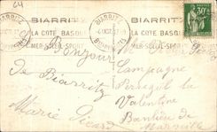 CPA Biarritz Sur Le Sarle a la grande plage 