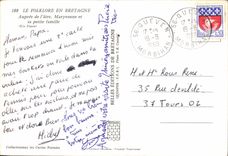 CPSM Folklore En Bretagne Aupres de I'atre Maryvonne et sa petite famille