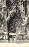 CPA Rheims the Large Gate Of the Cathedral