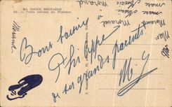 Small CPA My Soft Brittany enfunts of Finistere Folklore Costume