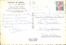 CPSM Folklore Of France La Brittany Plouguerneau Children in costumes of country Folklore