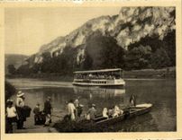 CPA Waulsort Boat In front of the hotels