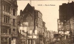 CPA Lille Street of Roubaix Militaria
