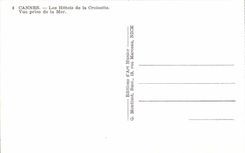 CPA Cannes Hotels Of the Small cross Seen from Of the Sea