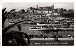 CPA Cannes the Port And the Mount Knight Boats