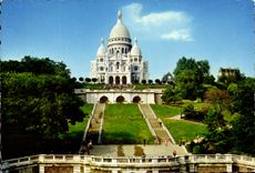 MODERN CARD Paris La Basilique Of the Sacring Sur La Heart Ridges Montmartre