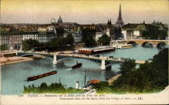 CPA Paris Panorama on the Seine taken of the Bridge of Arts