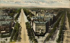 Panorama de CPA Paris en las avenidas del Bois de Boulogne y del ejercito grande