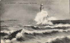 CPA Treport Storm Of Equinox a Rescue Lighthouse