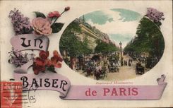 CPA Baiser de Paris Boulevard Montmartre