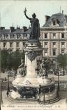 CPA Paris Statue and Places Republic Lion