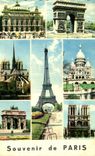 Recuerdo de CPSM del recuerdo de Paris Paris del corazon de la consagracion de Arc De Triomphe de la torre Eiffel de Paris nuestra senora