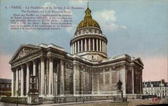 CPA Paris la estatua Rousseau del panteon y del La