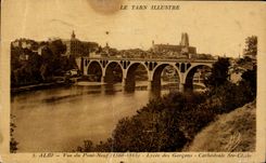 CPA Albi vista de la universidad de los nines del ultimo del puente de la catedral co de los muchachos Cecile