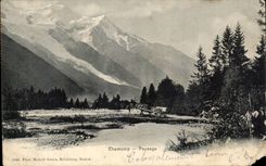 CPA Chamonix Paysage Charette 